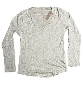 NWT J. Crew Mercantile Light Gray Long Sleeve V-Neck Top